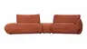 Trapezsofa Fluffy - 2-Sitzer mit Trapezelement und Abschlussteil inkl. Rückenlehne verstellbar, Stoff, Kupfer