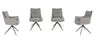 Stuhl MANDY - drehbar, Stoff, Graubeige