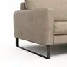 Sofa Enna - 3,5-Sitzer, Armlehne A, Leder, Taupe, Kufe, Schwarz