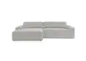 Ecksofa - Longchair links mit 2-Sitzer, Sitzvorzug motorisch, Stoff, Silbergrau
