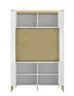 Vitrine - mit Beleuchtung, Alpinweiß, Goldfarben, Weiß Hochglanz