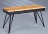Schreibtisch MEIRA - Wildeiche massiv, Metall schwarz