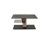 Couchtisch - höhenverstellbar, LBH. ca. 90x60x47-65 cm, Keramik, Schwarz