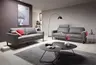 Sofa Enna - 3,5-Sitzer inklusive Relaxfunktion (motorisch) links, Leder, Grau