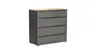 Kommode Colorado Beimöbel - BHT ca. 90x87x43 cm, Dunkelgrau, Griffe schwarz