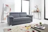 Schlafsofa - 2,5-Sitzer mit Schlaffunktion, Kopfteilverstellung, Stoff, Blaugrau