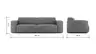 Sofa Elementos - 3-Sitzer, Stoff, Natur