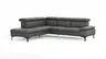 Ecksofa Felipa - Ecke links mit 2,5-Sitzer inkl. Kopfteil verstellbar, Leder, Grau