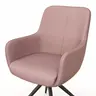 Armlehnstuhl Mis - Leder, Mauve, Gestell, Schwarz