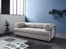 Schlafsofa - LF. ca. 165x200 cm, Flachgewebe, Beige, Hellgrau