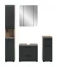 Standschrank - B ca. 30 cm, Nox Eiche Nachbildung, Schwarz