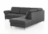 Ecksofa - 3-Sitzer mit Ecke rechts, Leder, Anthrazit