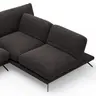 Ecksofa Valdemoro - 2,5-Sitzer mit Longchair rechts inkl. Rückenlehne verstellbar, Stoff, Anthrazit