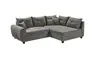 Ecksofa - 1,5-Sitzer, Ecke rechts, Schlaffunktion, Microvelour Steingrau