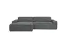 Ecksofa - Longchair links mit 2-Sitzer, Sitzvorzug motorisch, Stoff, Anthrazit
