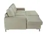 Ecksofa - Ecke links, 2-Sitzer inkl. Schlaffunktion und Bettkasten, Stoff, Creme