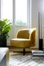 Sessel Cuneo - drehbar, Leder Kurkuma, Stoff, Gold