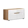 Sitzbank - B ca. 91 cm, Eiche Evoke Nachbildung, Weiß Hochglanz