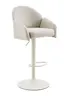 Barhocker - drehbar, höhenverstellbar, Stoff, Beige