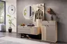 Garderobe - mit Beleuchtung, Riva Eiche Nachbildung, Basalt