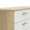 Kommode Viana - Balkeneiche furniert, Weiß