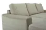 Ecksofa - 2-Sitzer, Ecke rechts inkl. Schlaffunktion und Bettkasten, Stoff, Creme