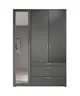Drehtürenschrank- B ca. 135 cm, Graphit, Spiegel