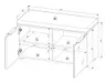 Garderobe - inkl. Sitzkissen, Riva Eiche Nachbildung, Kaschmir