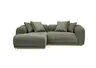 Ecksofa - Longchair links mit 2-Sitzer, Stoff, Grün