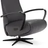 Relaxsessel Girona - Relaxfunktion (motorisch), Leder, Schwarz