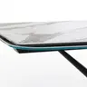 Esstisch Savona - LB ca. 200x100 cm, ausziehbar, Keramik, Weiß, Bootsform