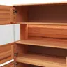 Highboard Hillsboro - inkl. Beleuchtung, Buche/Kernbuche natur, geölt