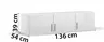 Schrankaufsatz- B ca. 136 cm, Weiß, Weiß Hochglanz