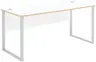Schreibtisch - LB ca. 170x73 cm, Weiß, Artisan Eiche Nachbildung, Silberfarben