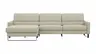 Ecksofa Valera - Longchair mit 3-Sitzer rechts inkl. Rückenlehne verstellbar, Stoff, Limone