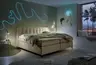 Boxspringbett HINDA- Liegefläche ca. 180x200 cm, Stoff, Cappuccino, Bonell, Inkl. Topper