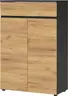 Aktenschrank GRIFFIN - B ca. 80 cm, Graphit, Eiche Nachbildung