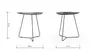 Ecktisch Fano - LBH ca. 59x50x55 cm, HPL Laminat, Graubraun