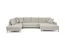 Wohnlandschaft - Longchair links, 2-Sitzer, Ecke rechts, Stoff, Beige