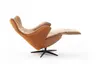 Relaxsessel Follina - Relaxfunktion (motorisch), Leder, Stoff, Cognac