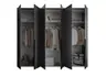 Drehtürenschrank- B ca. 270 cm, Graphit, Spiegel