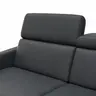 Sofa Paulina - 2-Sitzer, Kopfteil verstellbar, Leder, Schwarz