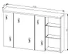 Spiegelschrank- B ca. 110 cm, Dunkelgrau, Eiche Dekor, Spiegel