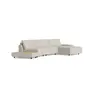 Ecksofa Serava Plus - Anbauhocker links mit 1-Sitzer, Trapezelement, Longchair rechts, Stoff, Sand