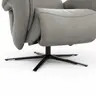 Sessel Tulsa Relax - Größe L, inkl. Kopf-/Fußteil/Rückenlehne verstellbar, Leder, Graubeige