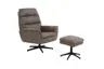 Relaxsessel mit Hocker - drehbar, Microfaser, Braun