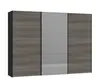 Schwebetürenschrank JOIN IT- B ca. 303 cm, Schwarz, Dunkelgrau, Spiegel, Dunkel