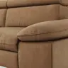 Ecksofa Felipa - Longchair links mit 2,5-Sitzer inkl. Armlehne verstellbar und Rückenlehne/Sitztiefe verstellbar (motorisch), Leder, Cognac