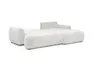 Ecksofa - 2-Sitzer mit Longchair rechts, Stoff, Silbergrau