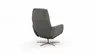 Einzelsessel Terni - Relaxfunktion, Sternfuss, Leder, Grau, 
